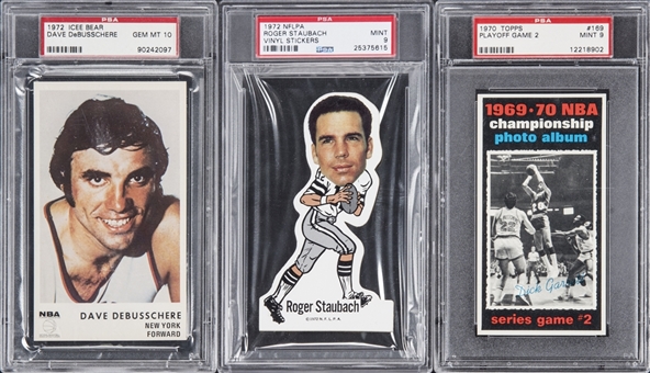 1970-1972 Topps and Assorted Brands Basketball and Football PSA-Graded Trio (3 Different)